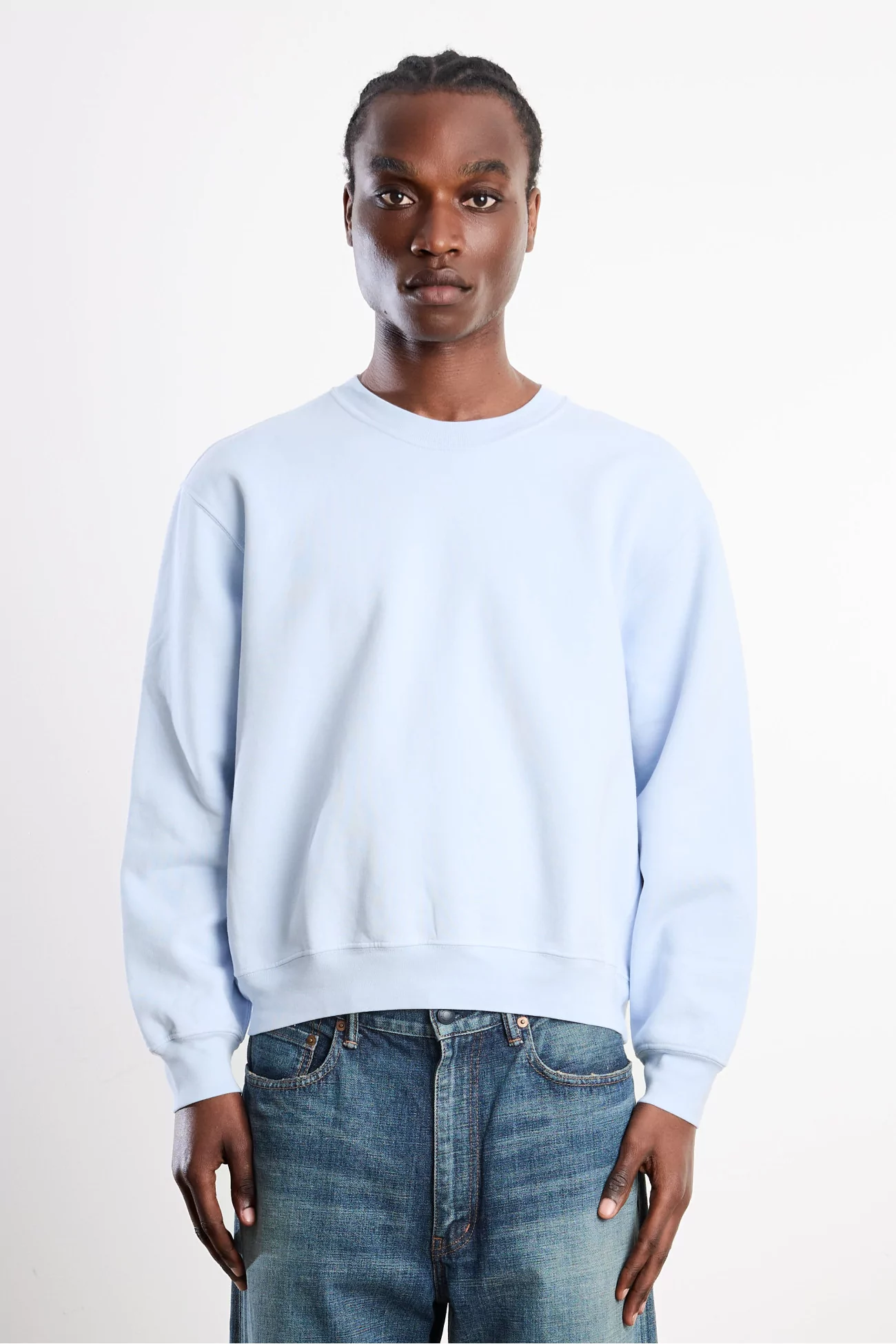 Lady White Co. Mini Crewneck Sweatshirt Cotton – Pale Blue | Centre Commercial