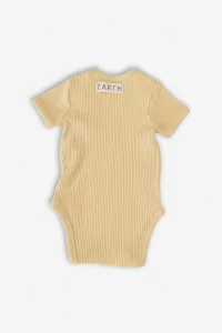 Organic Cotton Baby Bodysuit Short Sleeve – Cream Yellow | Centre Commercial