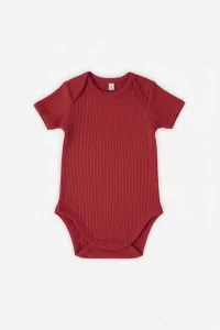 Organic Cotton Baby Bodysuit Short Sleeve – Vintage Red | Centre Commercial