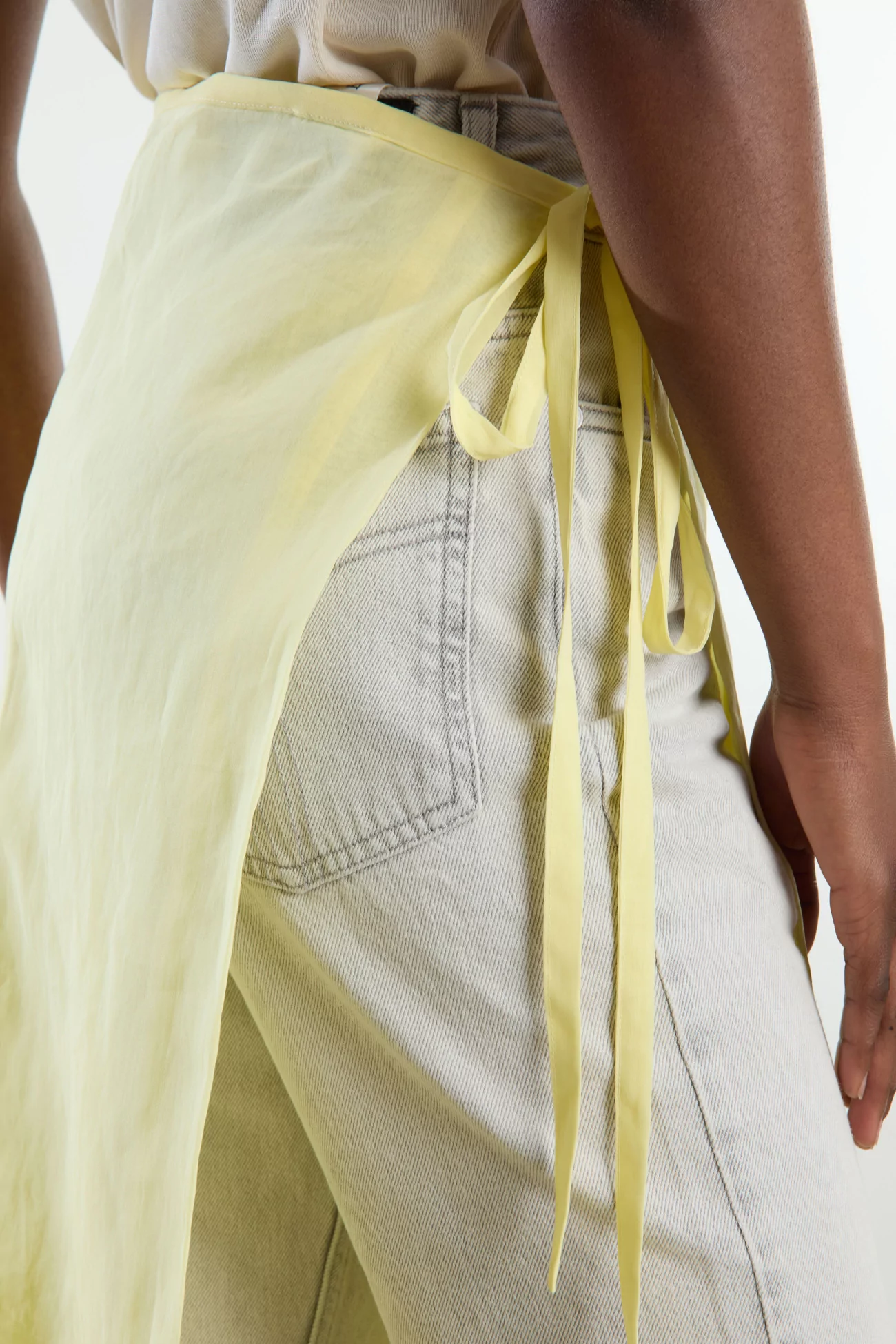 Ernie Palo Sheer Wrap Cotton Skirt – Yellow | Centre Commercial