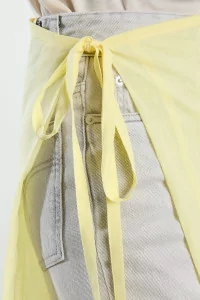 Ernie Palo Sheer Wrap Cotton Skirt – Yellow | Centre Commercial
