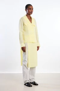 Ernie Palo Sheer Double Pocket Cotton Shirt – Yellow | Centre Commercial