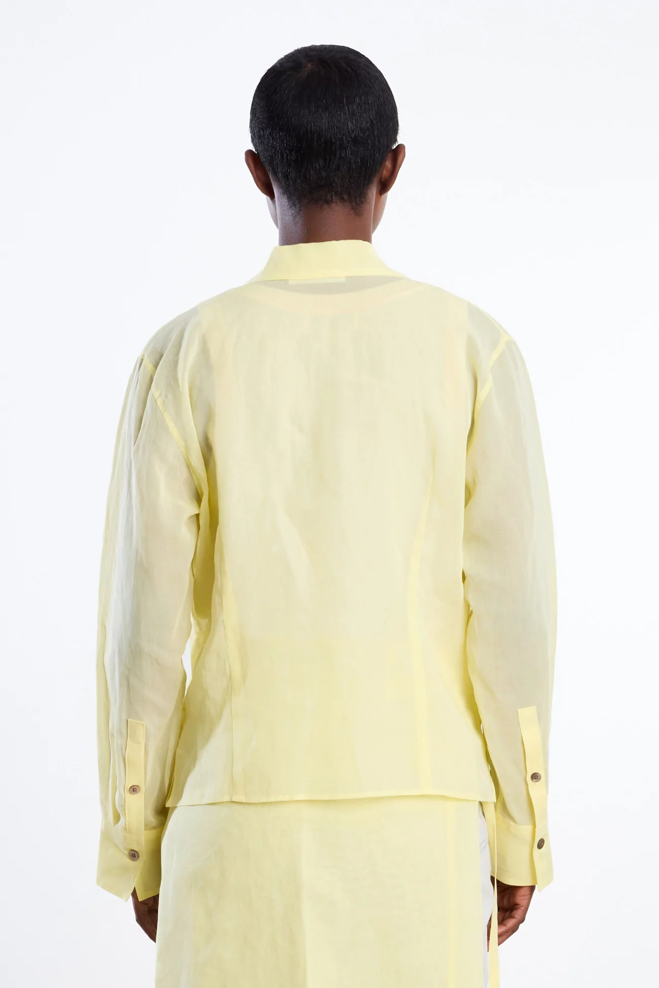 Ernie Palo Sheer Double Pocket Cotton Shirt – Yellow | Centre Commercial