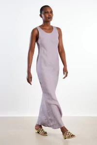 Baserange Larva Fine Linen Dress – Mori Purple | Centre Commercial
