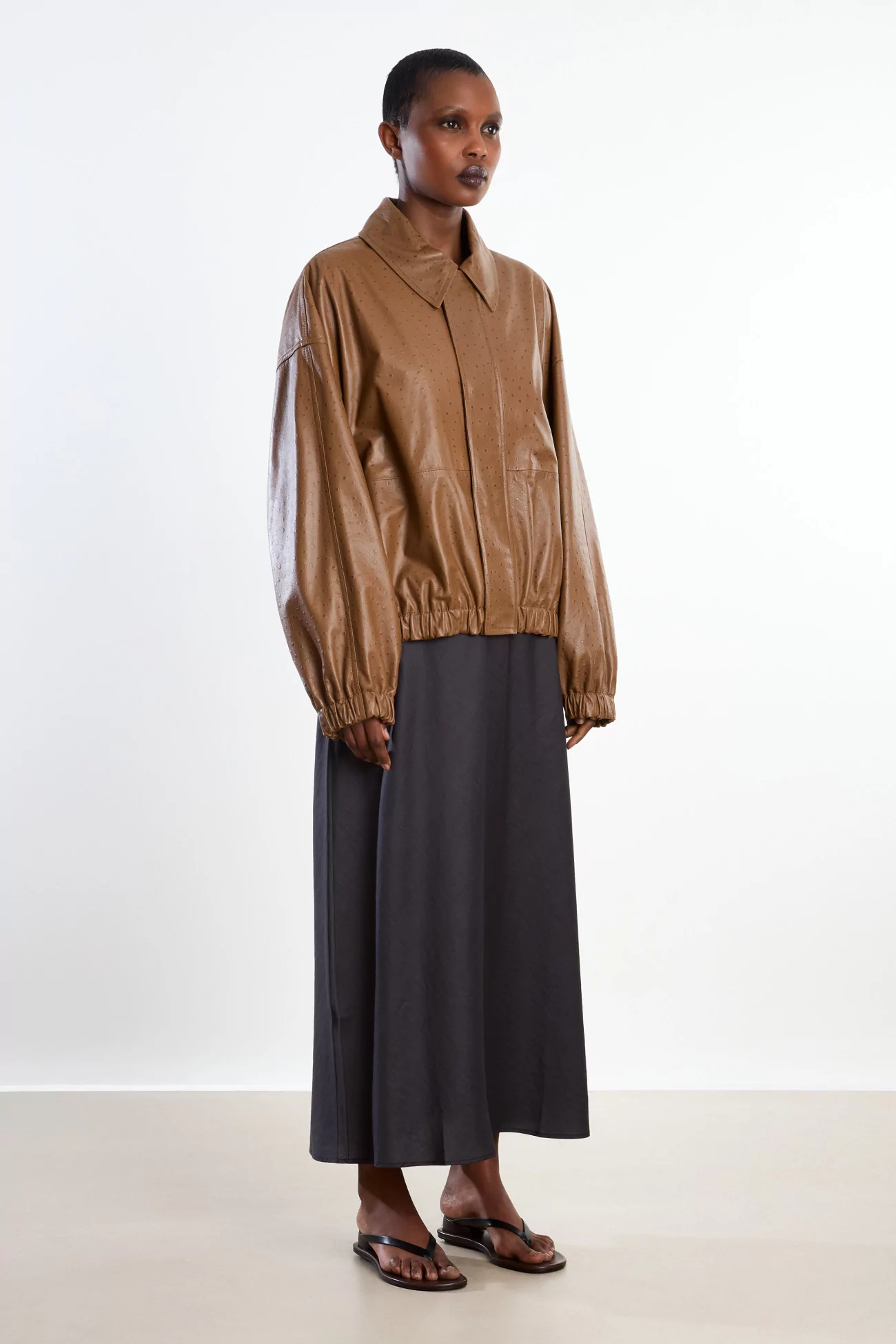 Ostrich Bomber Jacket Lambskin Women Cordera – Arena | Centre Commercial