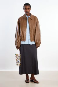 Ostrich Bomber Jacket Lambskin Women Cordera – Arena | Centre Commercial