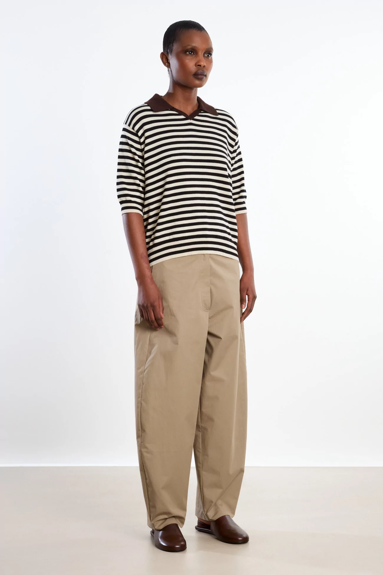 Organic Cotton V-Neck Polo Women Cordera – Stripes | Centre Commercial