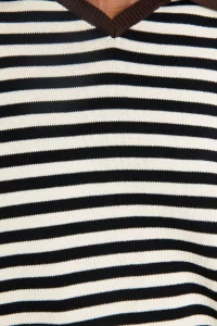 Organic Cotton V-Neck Polo Women Cordera – Stripes | Centre Commercial
