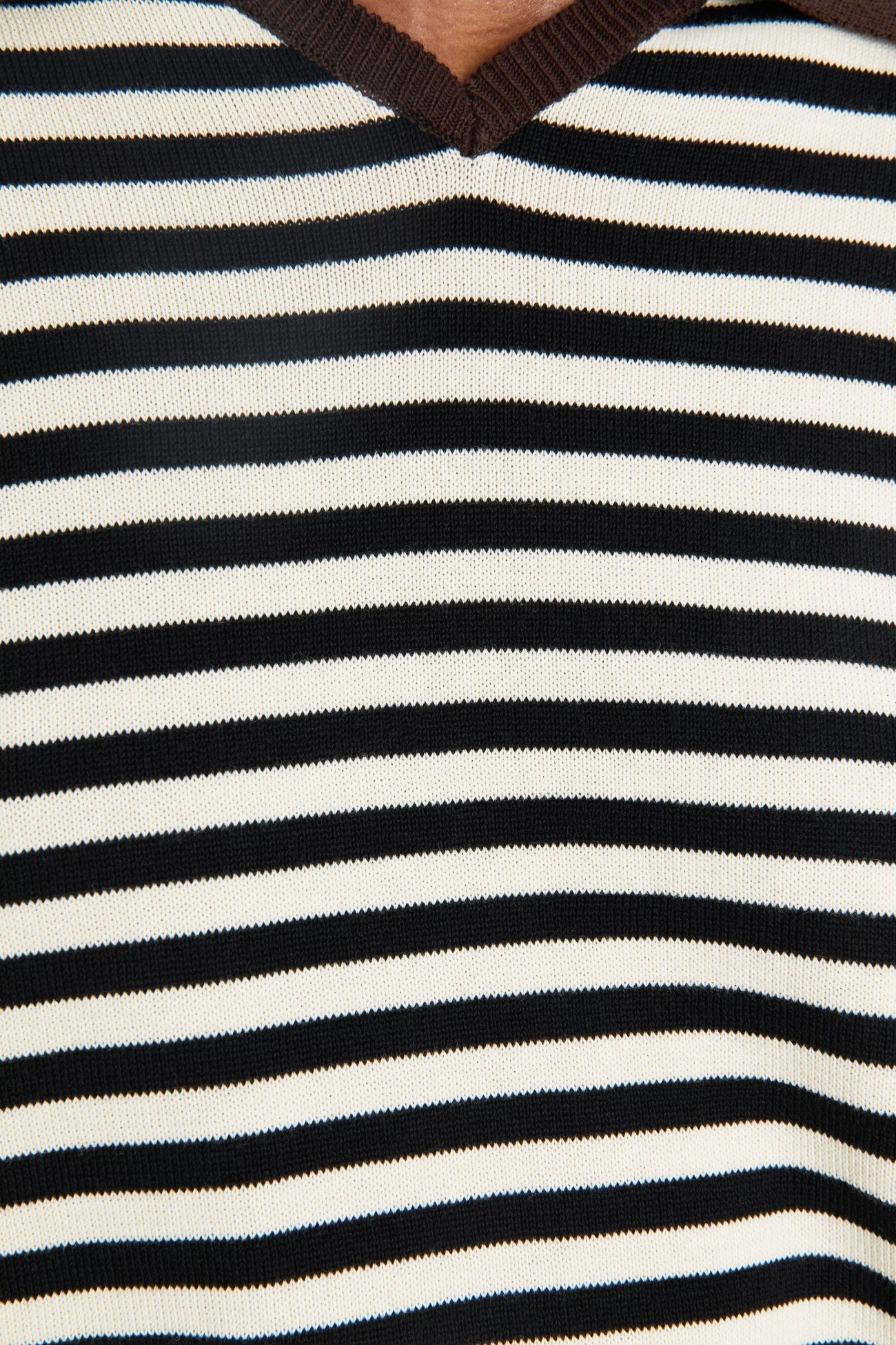 Organic Cotton V-Neck Polo Women Cordera – Stripes | Centre Commercial
