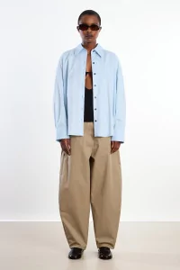 Oversized Cotton Shirt Women Cordera – Light Blue | Centre Commercial
