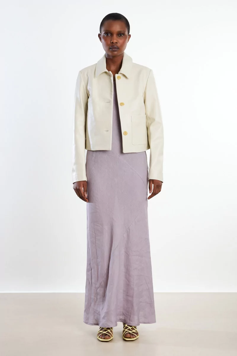 Ernie Palo Sheepskin Leather Jacket – Ivory | Centre Commercial