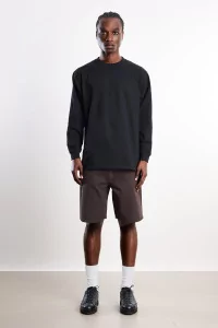 Heavyweight Cotton Long Sleeve T-Shirt Centre Commercial – Black | Centre Commercial