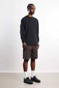 Heavyweight Cotton Long Sleeve T-Shirt Centre Commercial – Black | Centre Commercial
