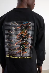 Heavyweight Cotton Long Sleeve T-Shirt Centre Commercial – Black | Centre Commercial