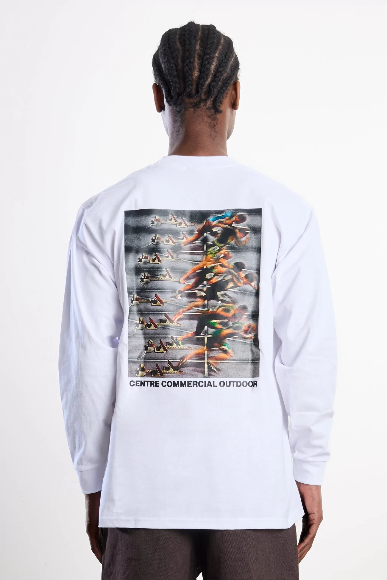 Heavyweight Cotton Long Sleeve T-Shirt Centre Commercial – White | Centre Commercial