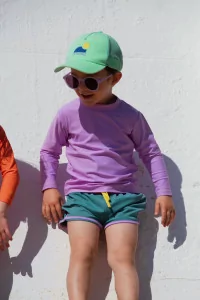 Kids Anti-UV Swim Shorts Baïnes Kiwi Retro – Teal | Centre Commercial