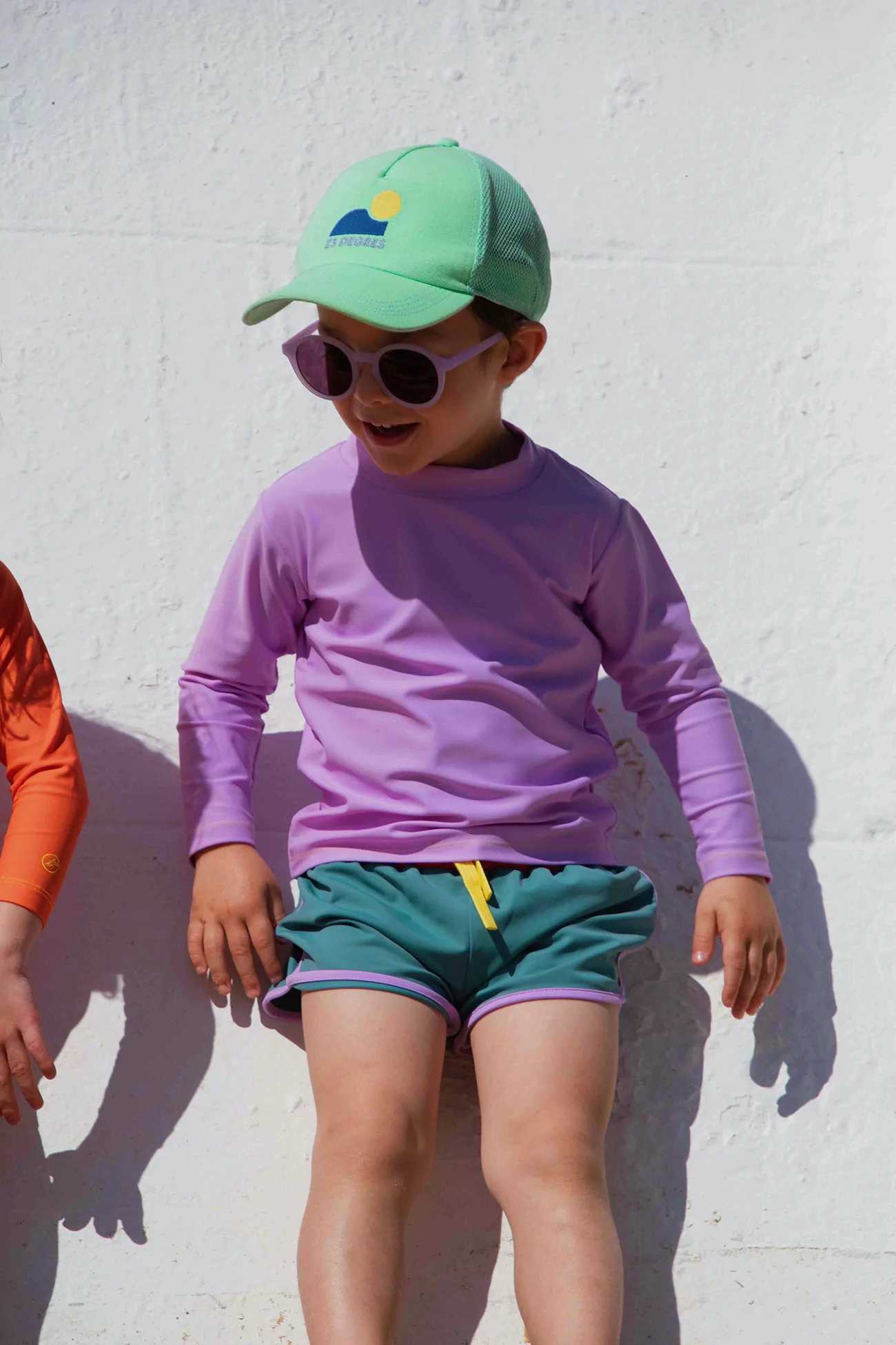 Kids Anti-UV Swim Shorts Baïnes Kiwi Retro – Teal | Centre Commercial