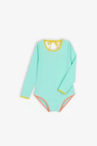 Kids Long Sleeve Anti-UV Swimsuit Baïnes Kim – Turquoise | Centre Commercial