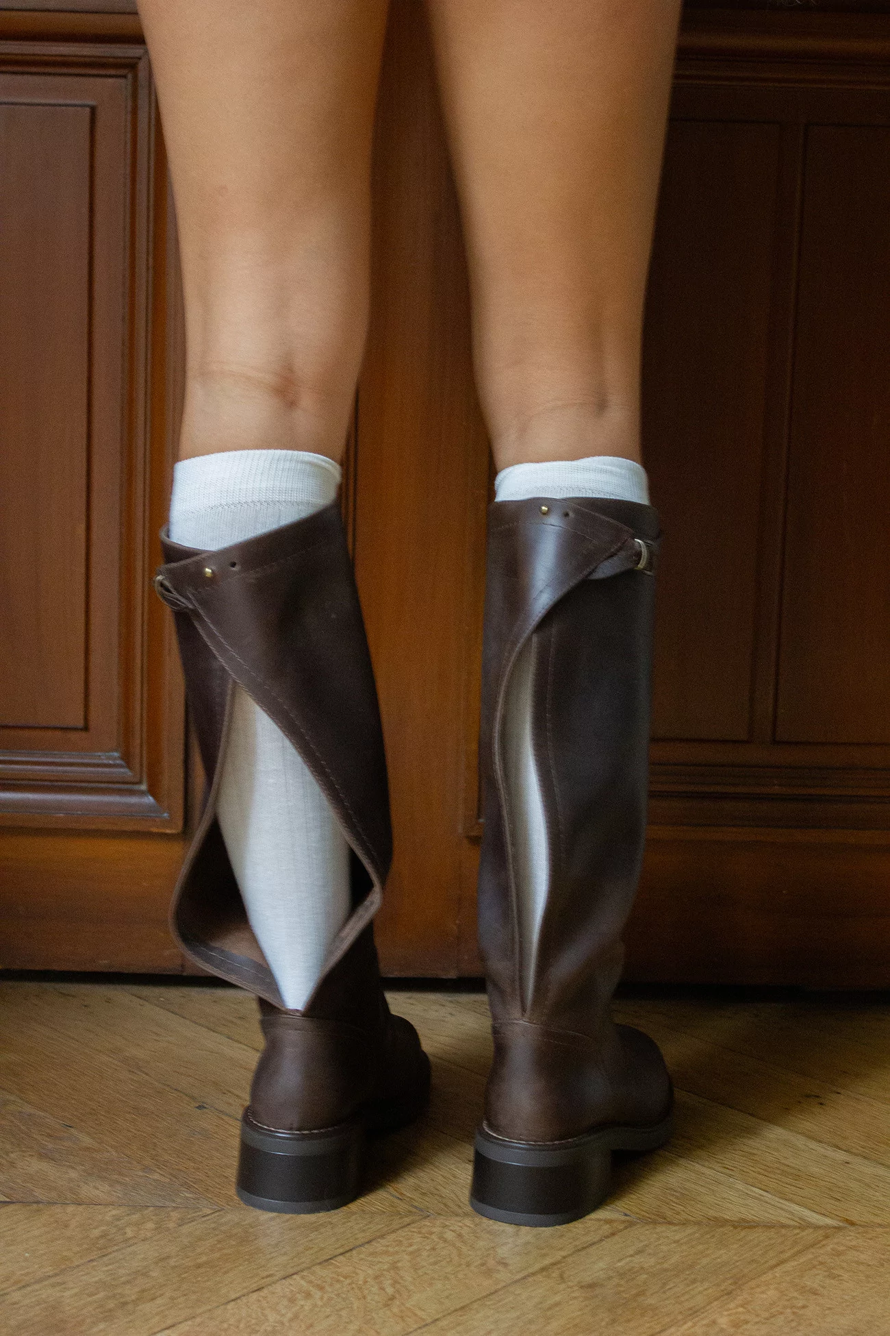 AnnK Transformable Leather Boots – Brown | Centre Commercial