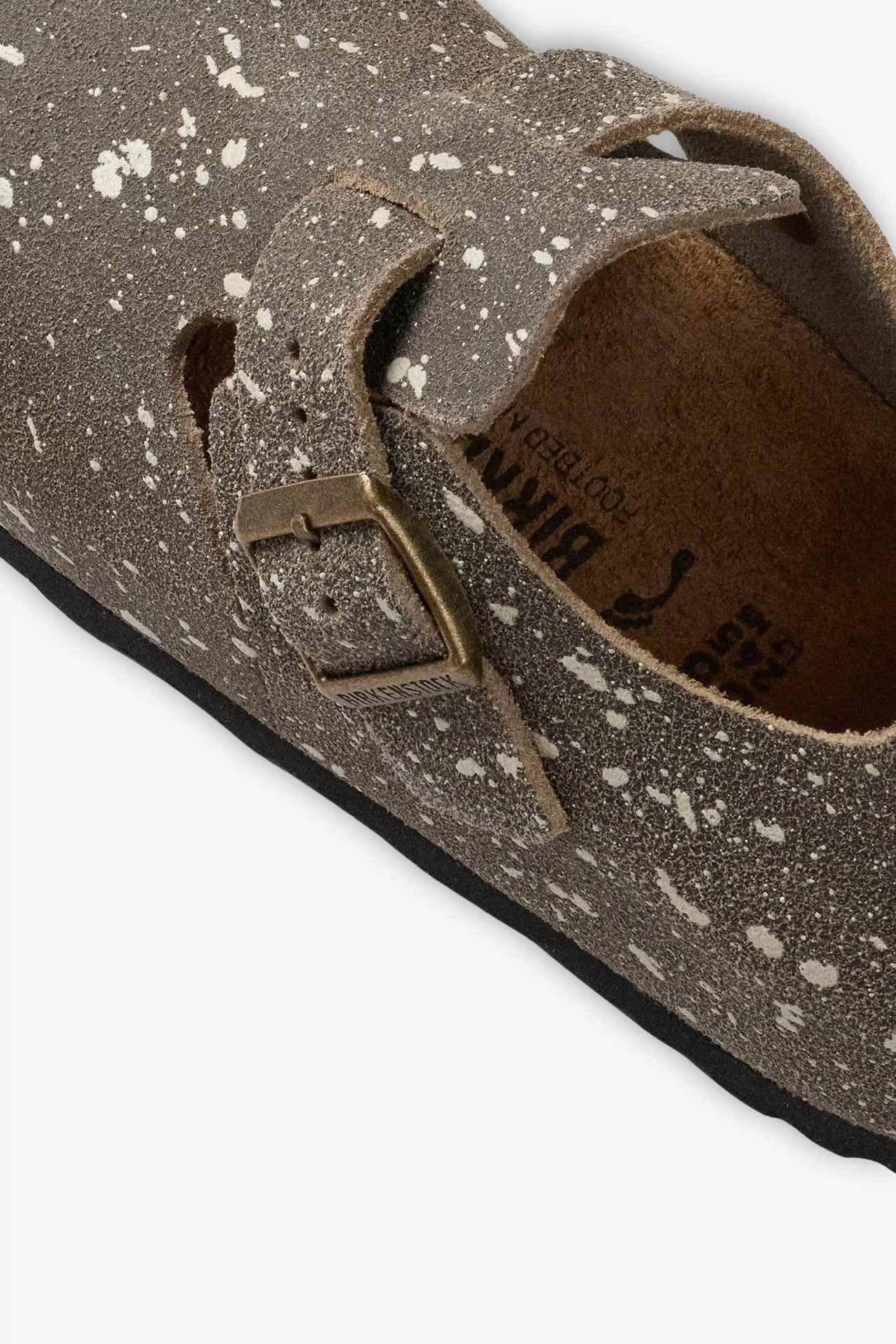 Sandales Cuir Suédé London The Artist Birkenstock x SFTM – Taupe Splash | Centre Commercial