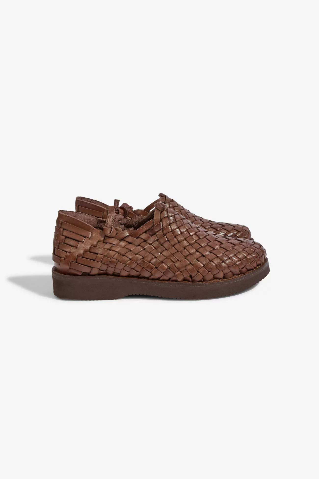 Yuketen Leo Woven Leather Huarache Sandals – Brown | Centre Commercial