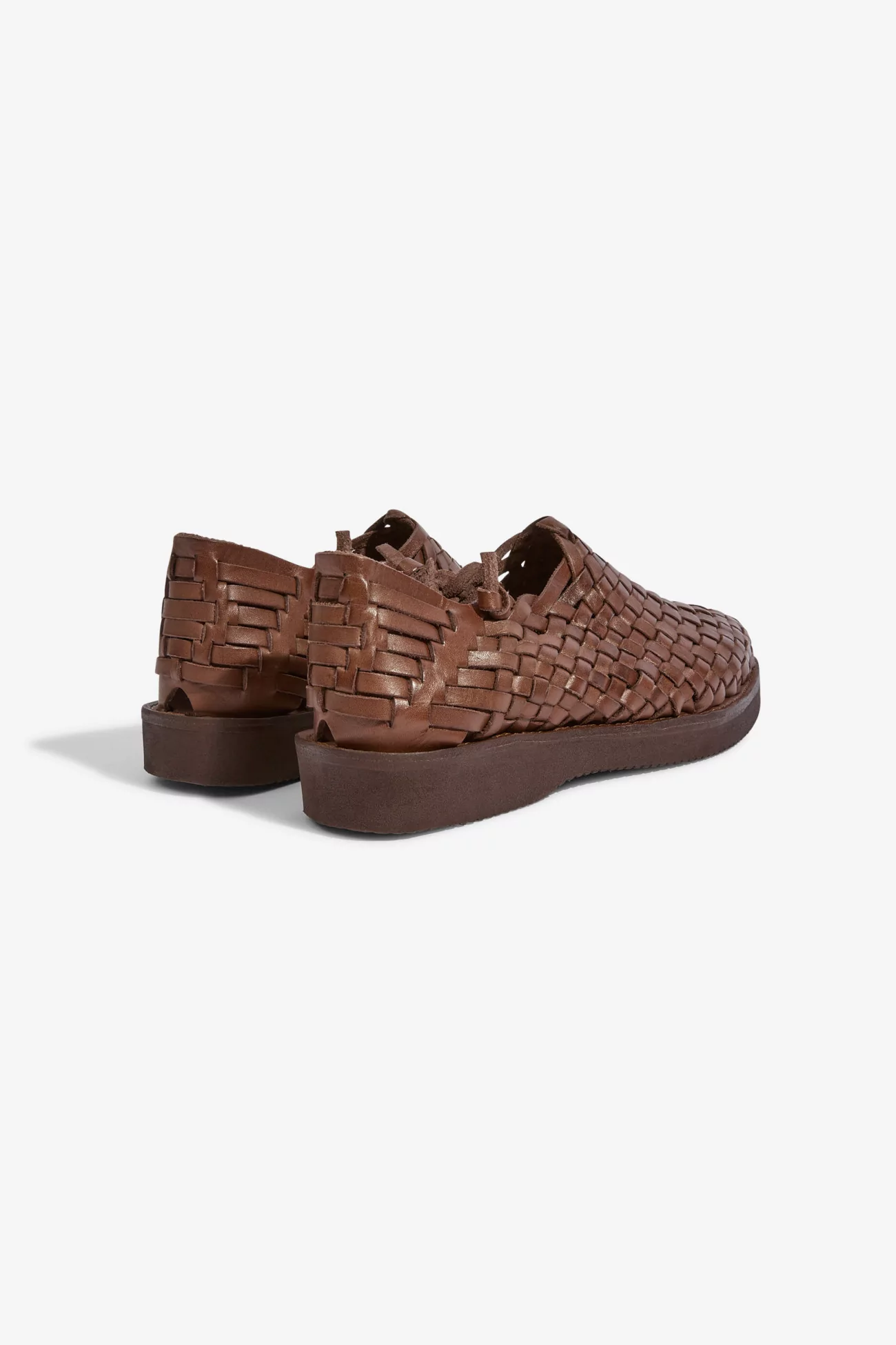 Yuketen Leo Woven Leather Huarache Sandals – Brown | Centre Commercial