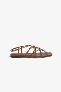 Aeyde Anisa Leather Flat Sandals – Tobacco | Centre Commercial