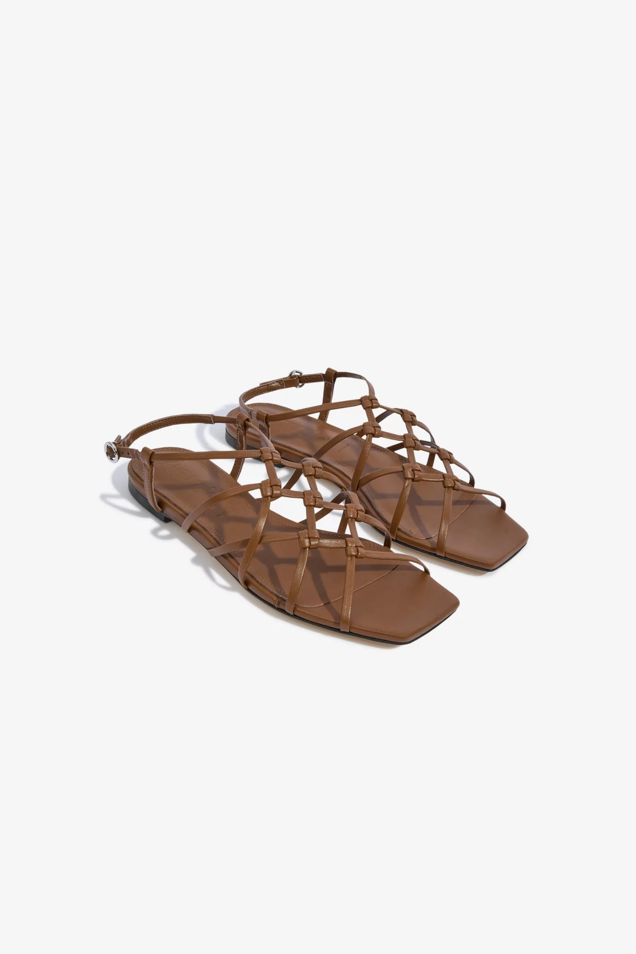 Aeyde Anisa Leather Flat Sandals – Tobacco | Centre Commercial