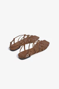 Aeyde Anisa Leather Flat Sandals – Tobacco | Centre Commercial