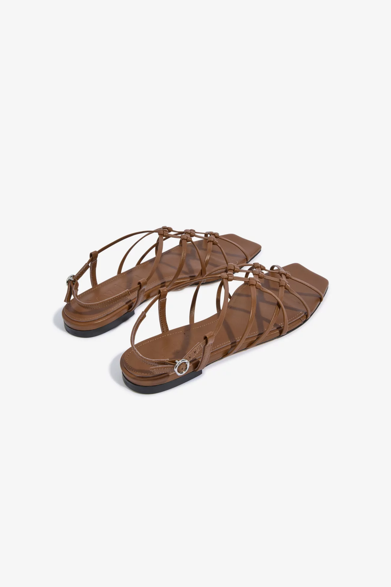 Aeyde Anisa Leather Flat Sandals – Tobacco | Centre Commercial