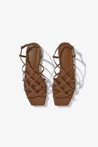 Aeyde Anisa Leather Flat Sandals – Tobacco | Centre Commercial