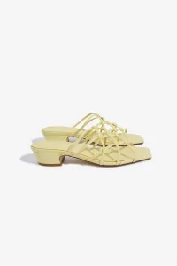 Aeyde Tahla Woven Leather Sandals – Lemon | Centre Commercial