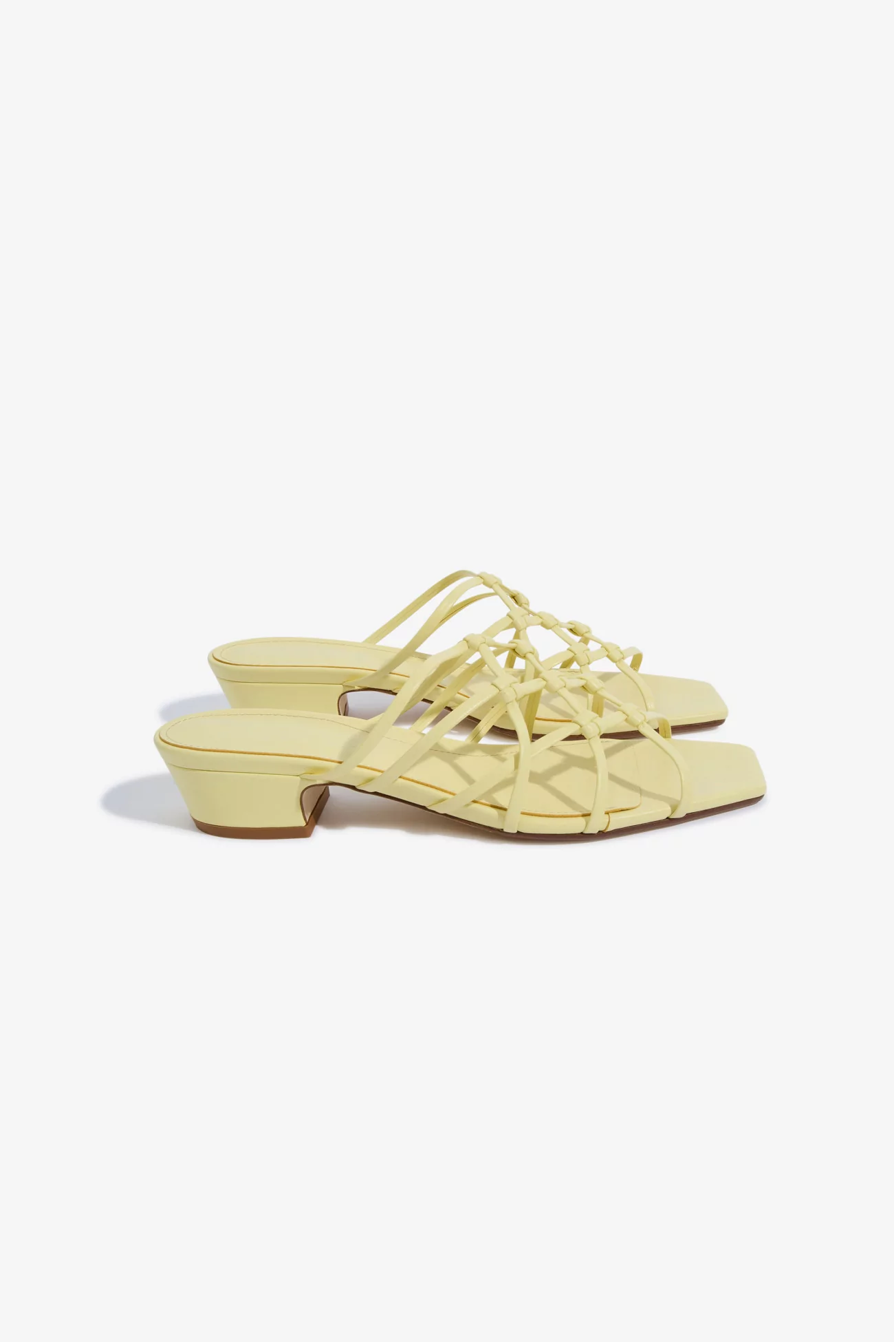 Aeyde Tahla Woven Leather Sandals – Lemon | Centre Commercial
