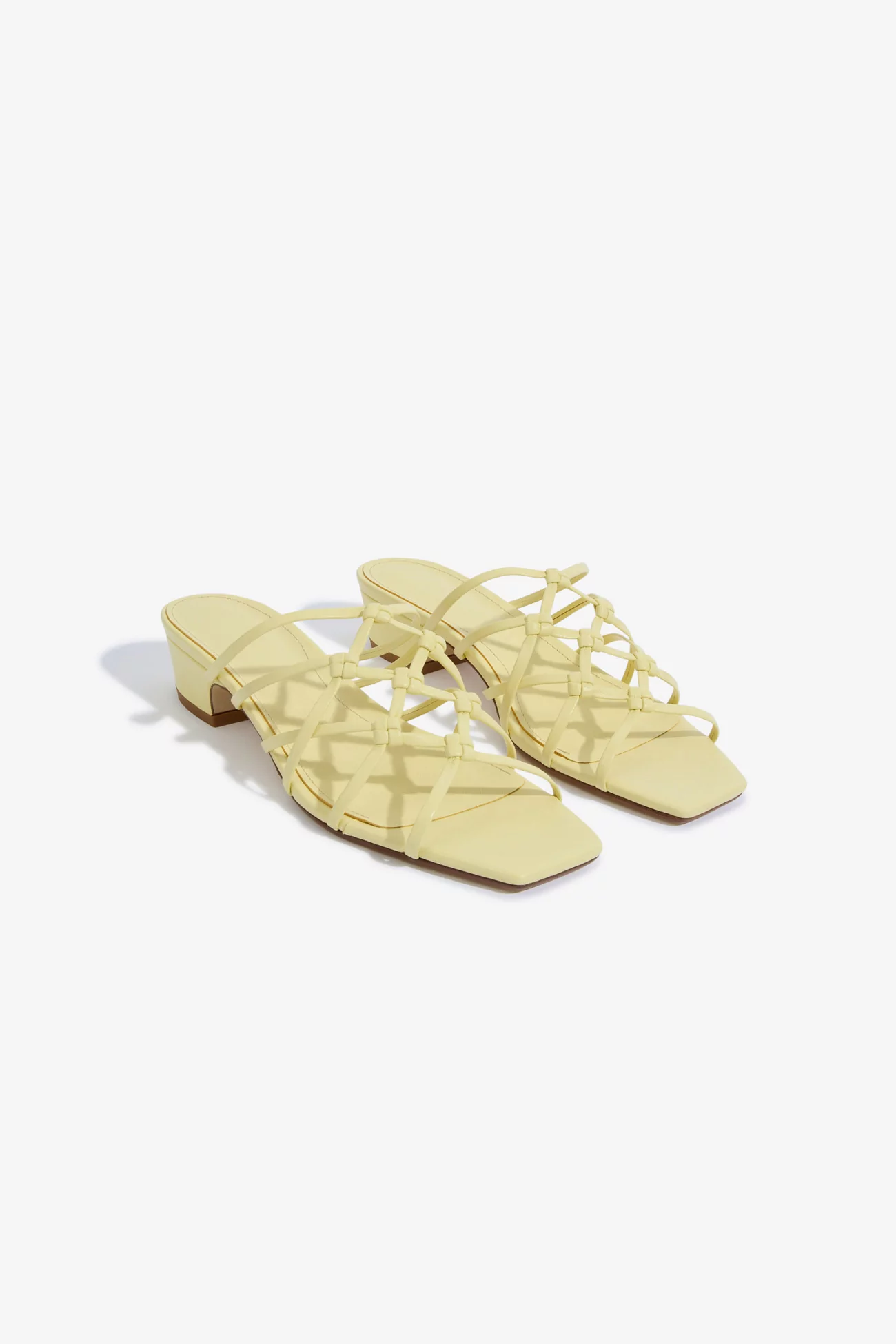 Aeyde Tahla Woven Leather Sandals – Lemon | Centre Commercial