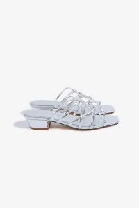 Aeyde Tahla Woven Leather Sandals – Silver | Centre Commercial