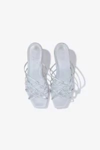 Aeyde Tahla Woven Leather Sandals – Silver | Centre Commercial