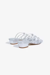 Aeyde Tahla Woven Leather Sandals – Silver | Centre Commercial