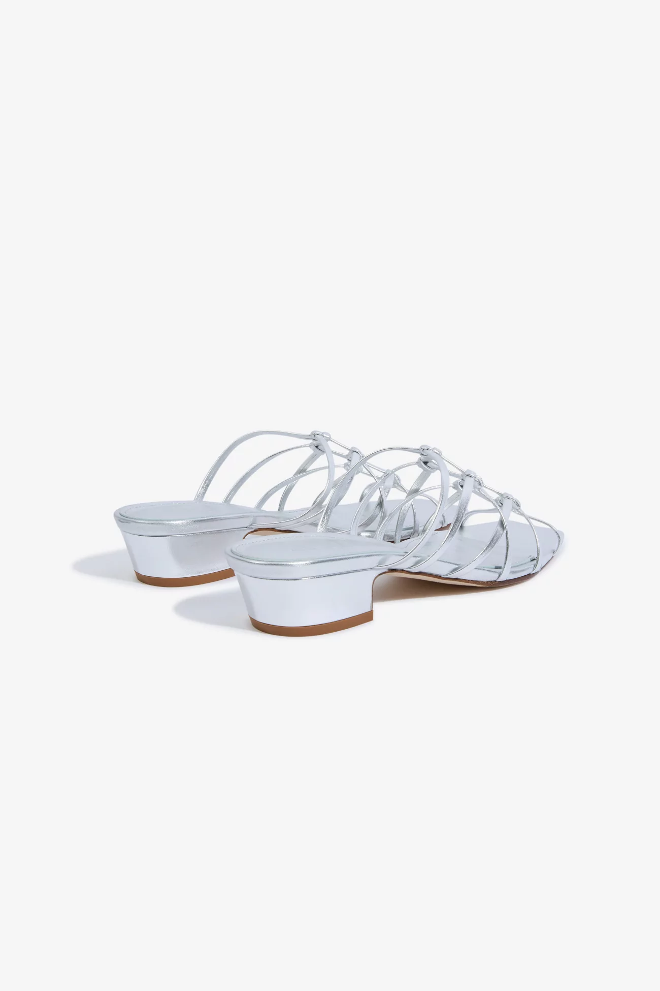 Aeyde Tahla Woven Leather Sandals – Silver | Centre Commercial