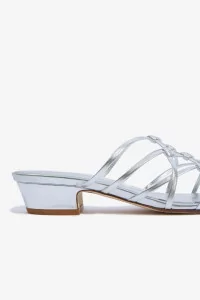 Aeyde Tahla Woven Leather Sandals – Silver | Centre Commercial