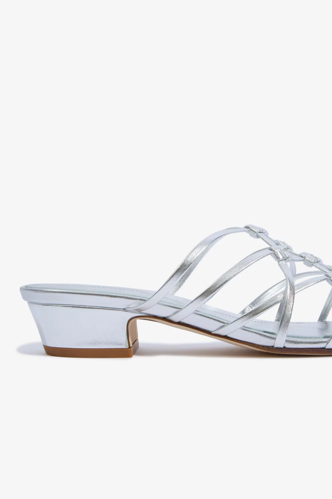 Aeyde Tahla Woven Leather Sandals – Silver | Centre Commercial