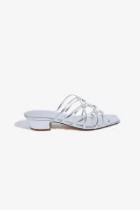 Aeyde Tahla Woven Leather Sandals – Silver | Centre Commercial