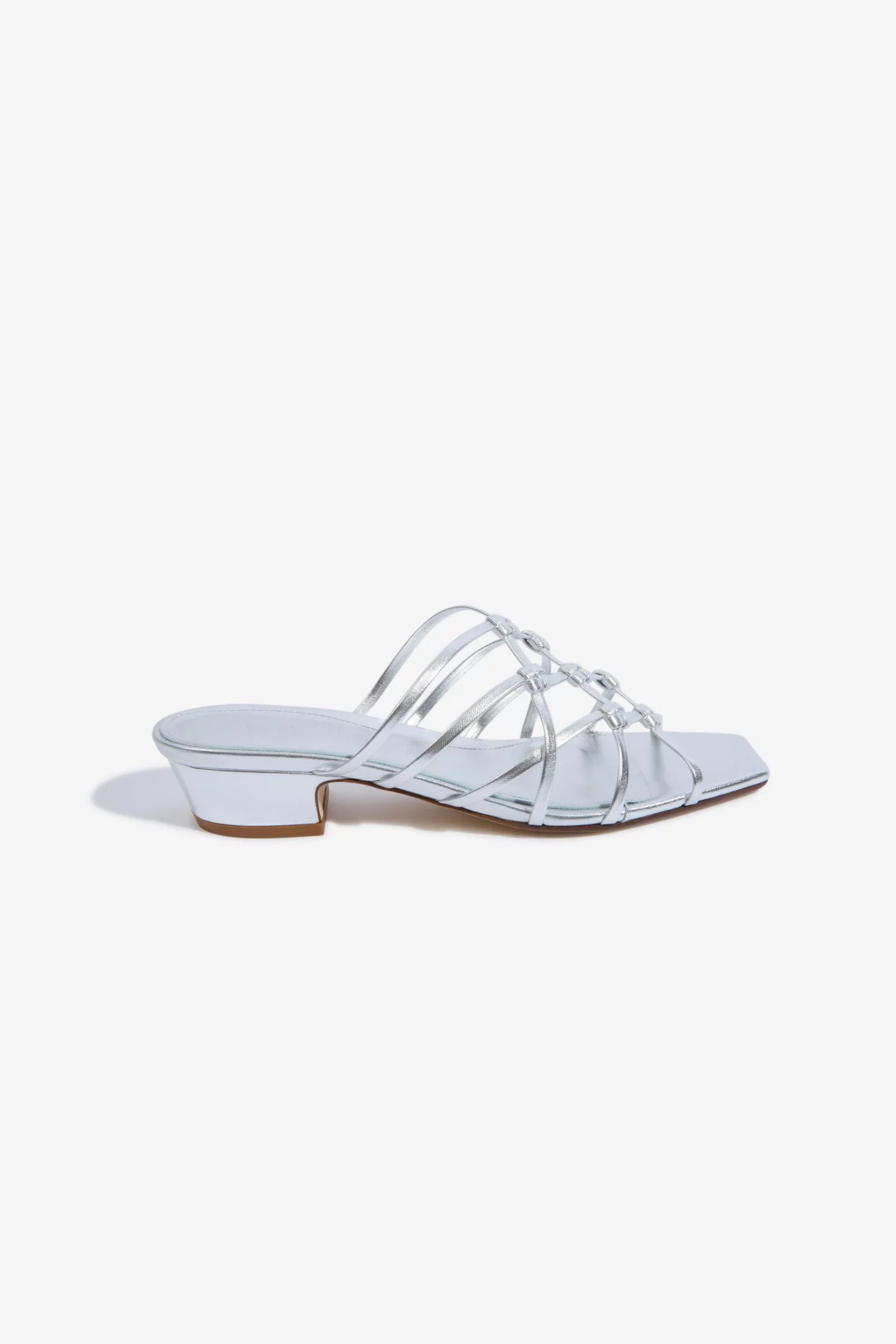 Aeyde Tahla Woven Leather Sandals – Silver | Centre Commercial