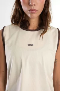 UNNA Light Tank – Recycled Polyester Sports Top – Old White | Centre Commercial