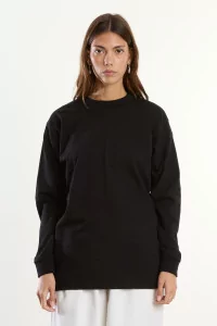 Heavyweight Cotton Long Sleeve T-Shirt Centre Commercial – Black | Centre Commercial
