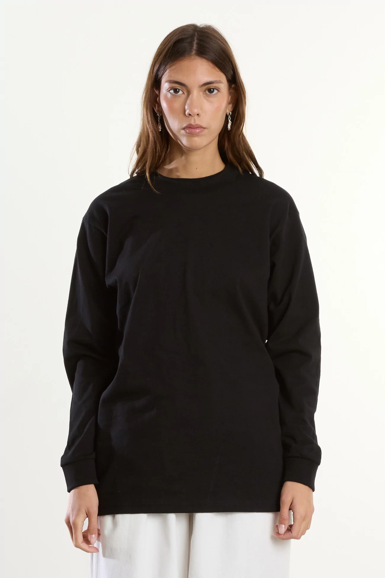Heavyweight Cotton Long Sleeve T-Shirt Centre Commercial – Black | Centre Commercial