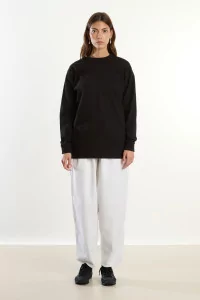 Heavyweight Cotton Long Sleeve T-Shirt Centre Commercial – Black | Centre Commercial