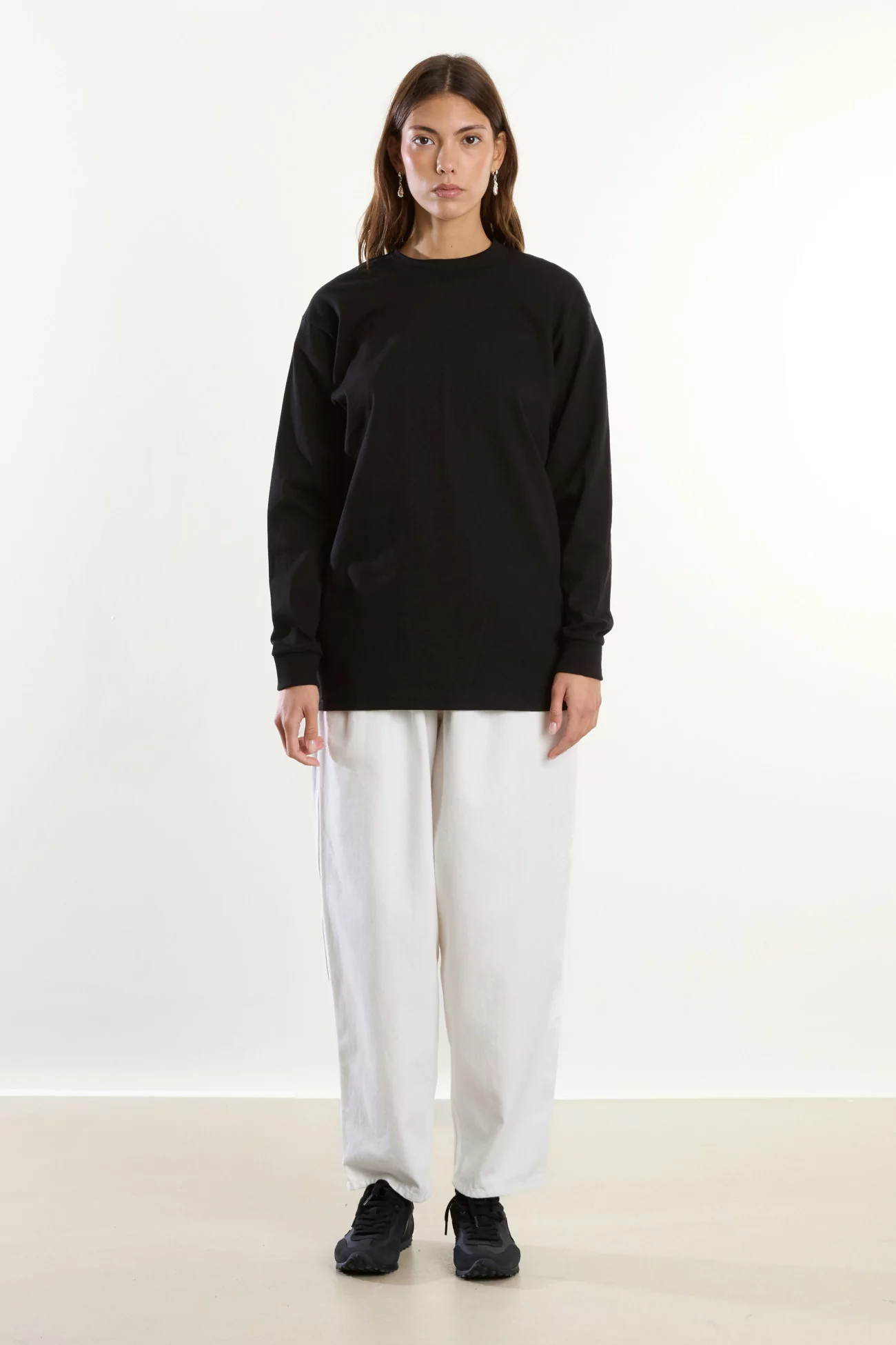 Heavyweight Cotton Long Sleeve T-Shirt Centre Commercial – Black | Centre Commercial