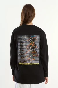 Heavyweight Cotton Long Sleeve T-Shirt Centre Commercial – Black | Centre Commercial