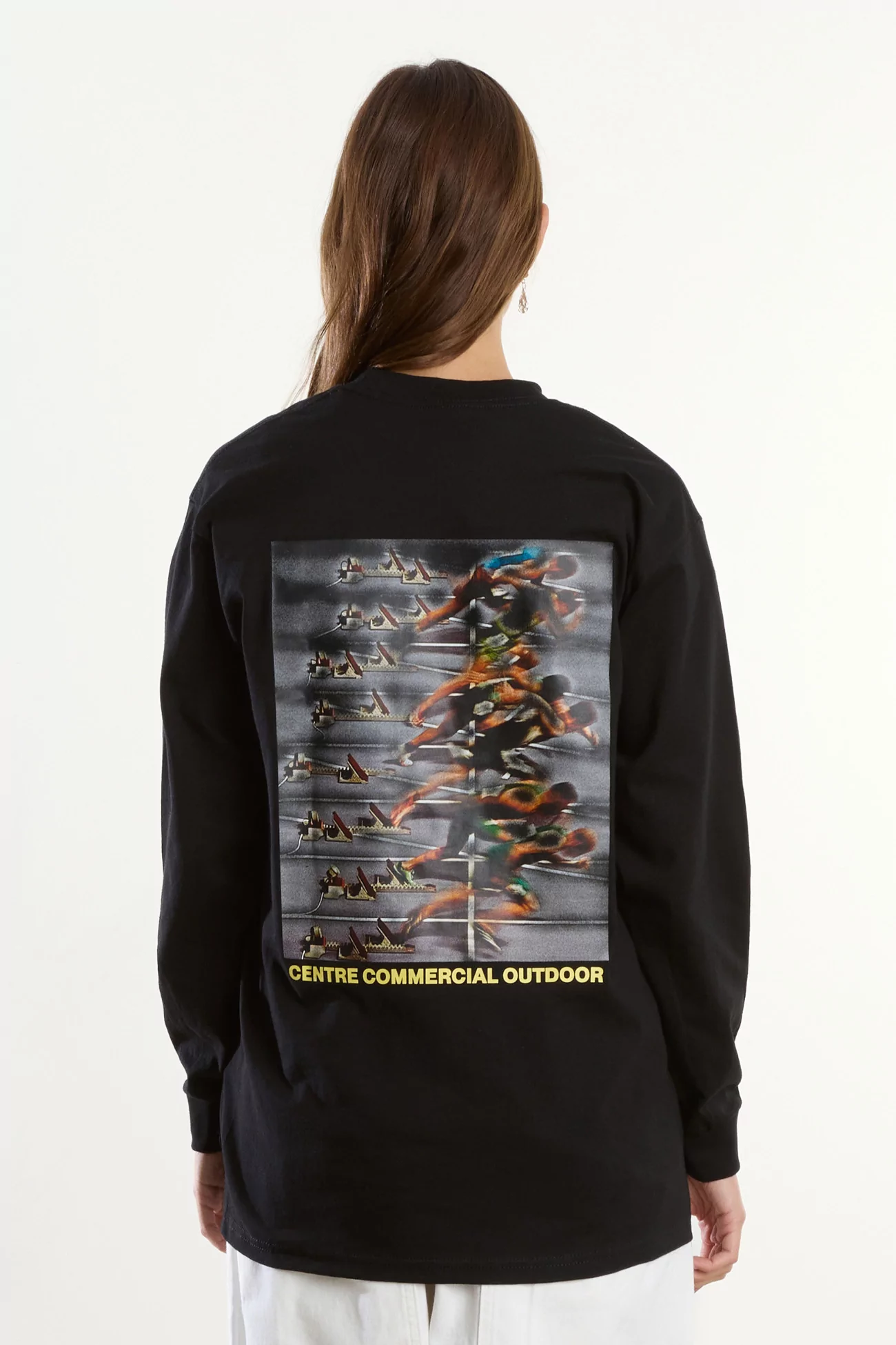 Heavyweight Cotton Long Sleeve T-Shirt Centre Commercial – Black | Centre Commercial