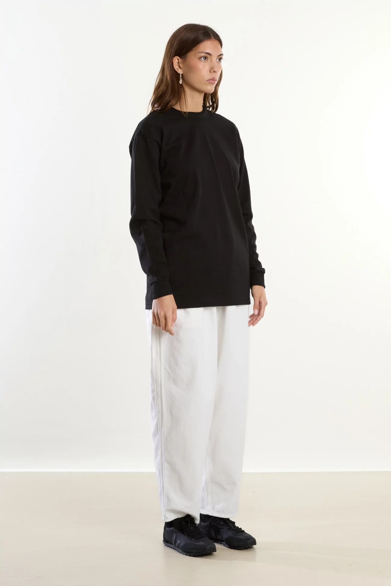 Heavyweight Cotton Long Sleeve T-Shirt Centre Commercial – Black | Centre Commercial